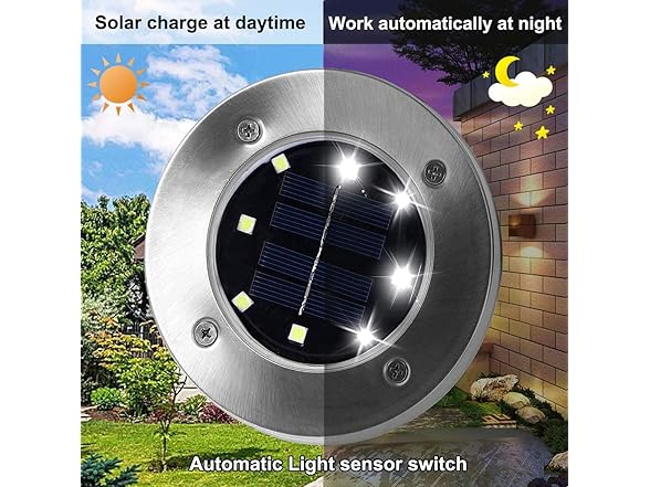 (12 Pack) Rayolon Solar Ground Lights | White