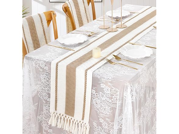 B-COOL Farmhouse Table Runner Macrame Décor
