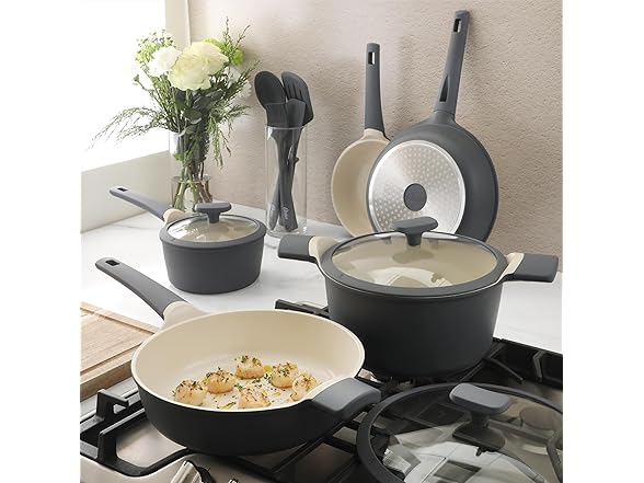 Oster Platinum Rooney 12 Piece Cast Aluminum Pots and Pans 