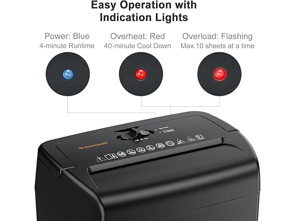 Bonsaii 10-Sheet Cross Cut Paper Shredder