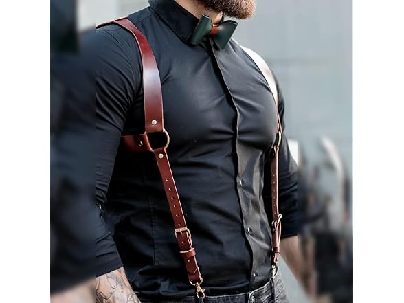ALRICOL Men leather body belts Punk Adjustable