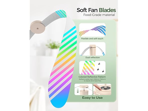 TriPole Rechargeable Fly Fan Table LED