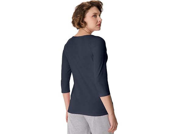 Hanes Women Stretch Cotton Raglan Sleeve Tee