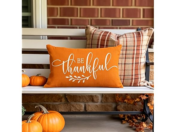 JXZYGMD Fall Pillow Cover 12x20 inch Be Thanksg
