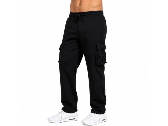 3Pk Mens Open Bottom Fleece Sweatpants
