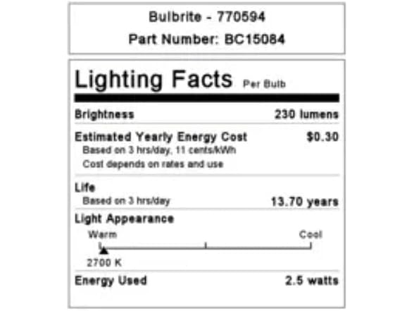 Bulbrite 770594 - LED2WEDGE/27K/12 LED