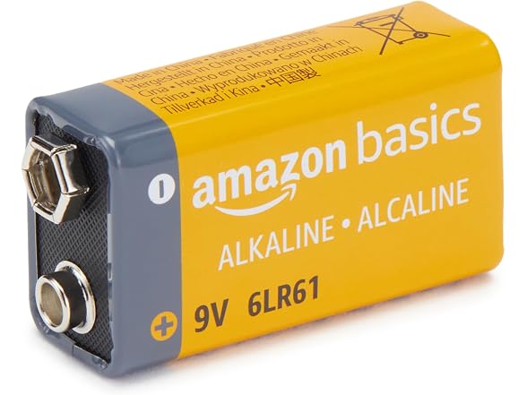 (4 Pack) Amazon Basics 9 Volt Alkaline Batteries