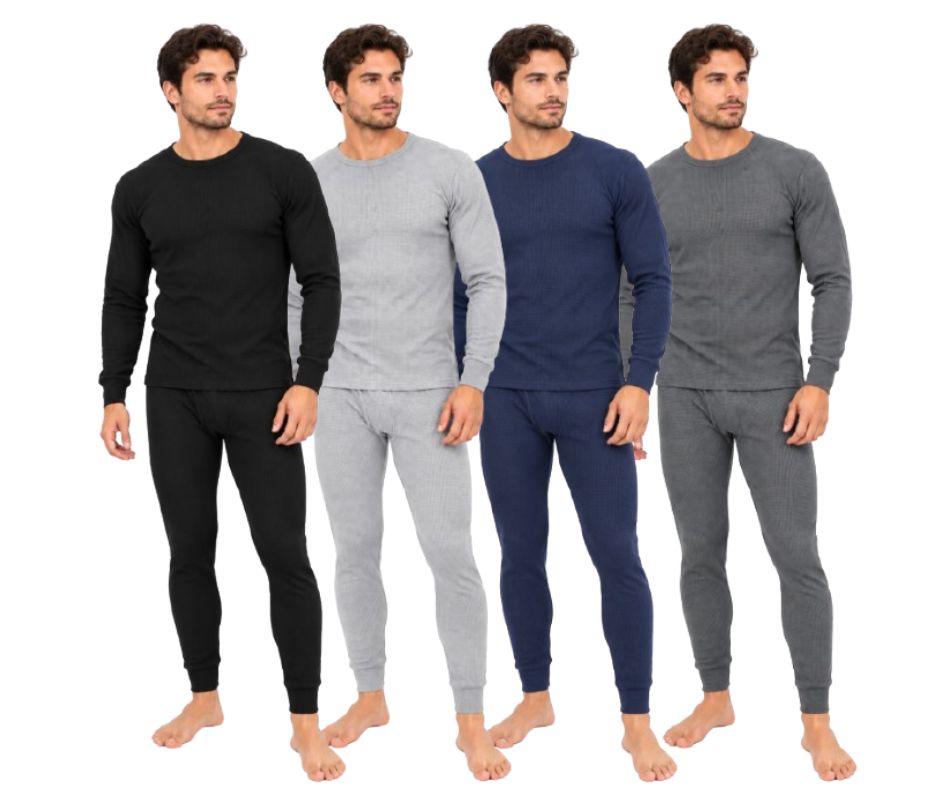 4-Piece: Men's Waffle-Knit Thermal Sets - Gallery 4