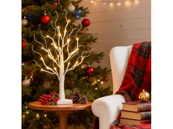 Lighted Birch Tree, Battery Powered
