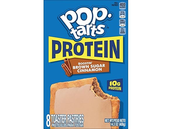 8CT Pop-Tarts Protein Toaster Pastries, Brown Sugar