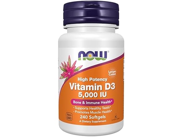 NOW Foods Vitamin D3 5000 IU 240 Softgels