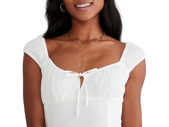 AEROPOSTALE Women (XXL) Smocked Waist Dress Ivory