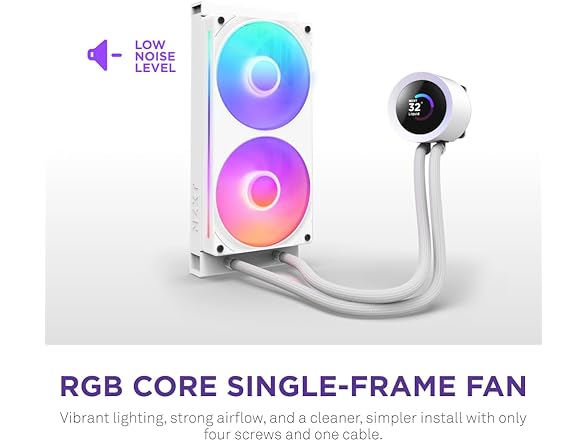 NZXT Kraken Plus 240 RGB CPU Liquid Cooler, White