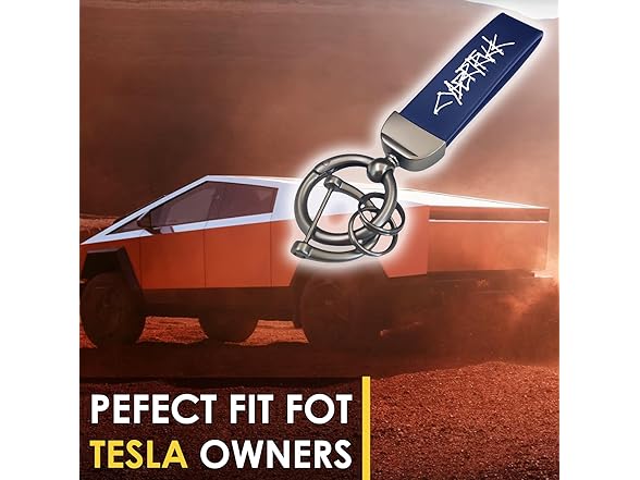 Tesla Cybertruck Keychain Blue