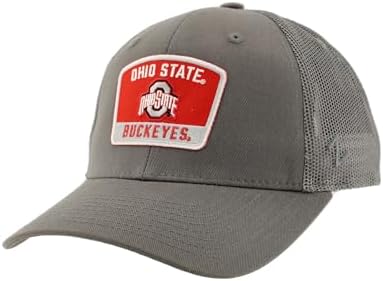 ZHATS Standard NCAA Officially Licensed Snapback Hat Big Rig Patch Gray Switchback, Grey, ,Ohio State Buckeyes