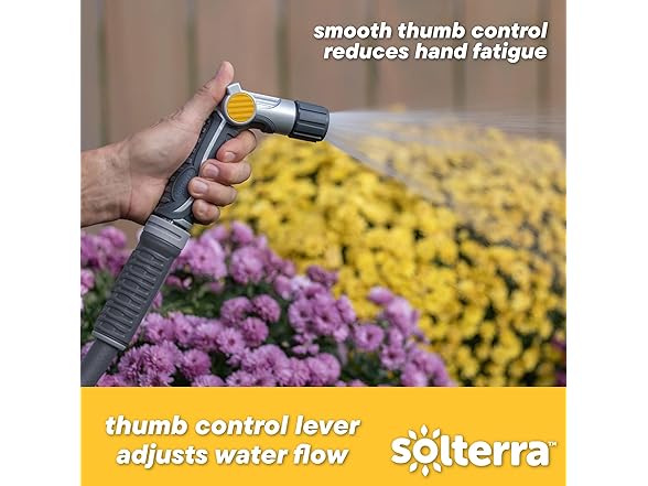 Solterra Solterra Adjustable Garden Hose Nozzle with Thumb