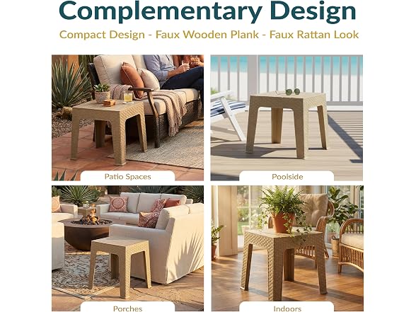 Sunnydaze Decor SUP-438 18 Beige Side Table Beige - Gallery 6