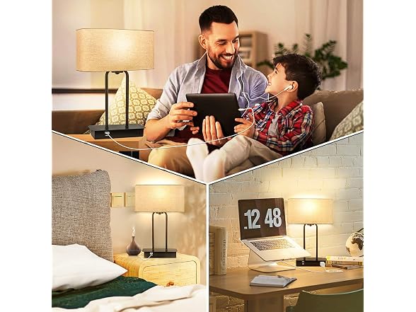 BesLowe 3-Way Dimmable Touch Control Table Lamp