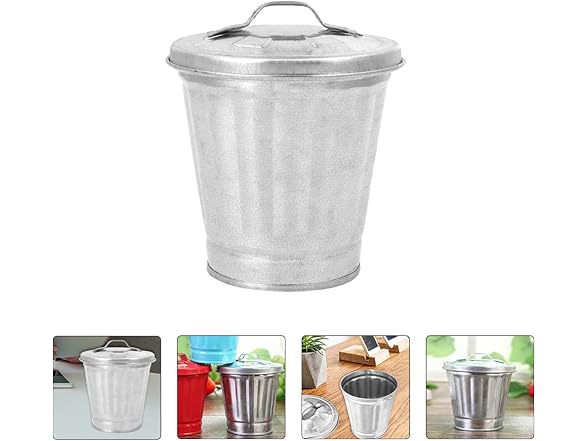 TOYANDONA Galvanized Trash Can Bucket