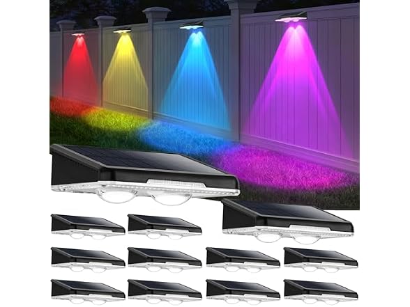 Brightever Solar Fence Lights 12-Pack
