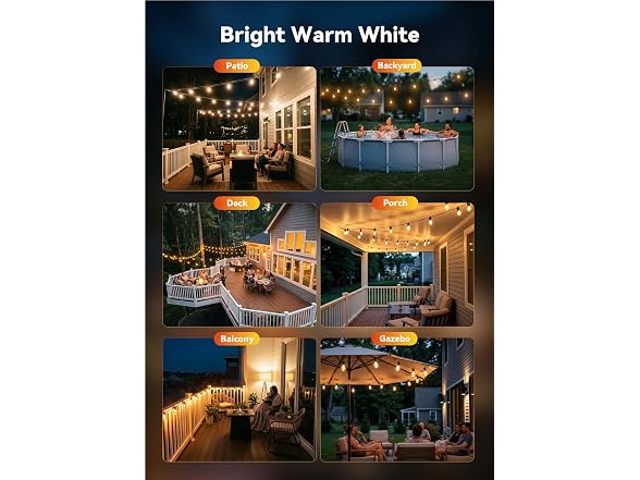 Minetom 164 FT S14 Outdoor String Lights