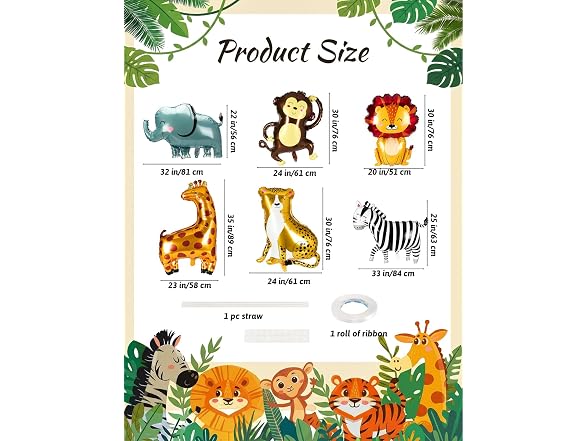 Bafei Jungle Safari Photo Booth Backdrop
