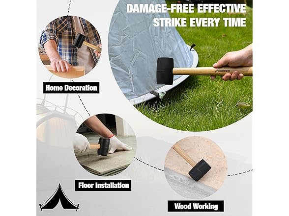 WORKPRO Tent Stakes and Hammer Set