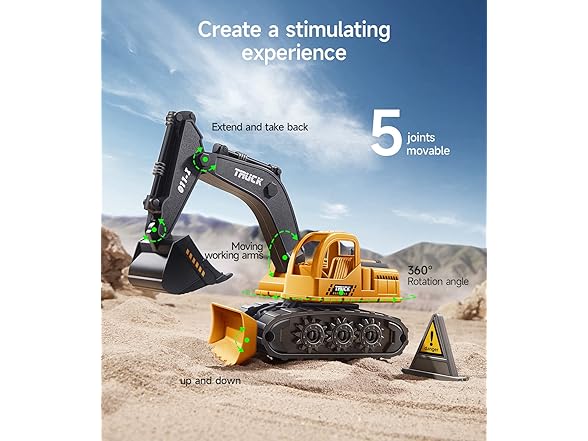 Geyiie 7 Pack Construction Trucks Set
