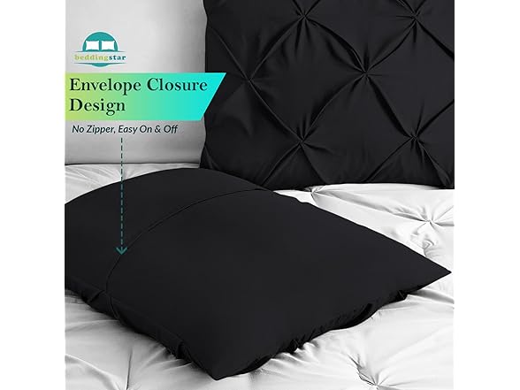 beddingstar Standard Pillow Shams-Black