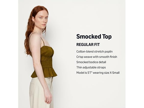 Amazon Essentials Women Regular-fit Smocked Tank