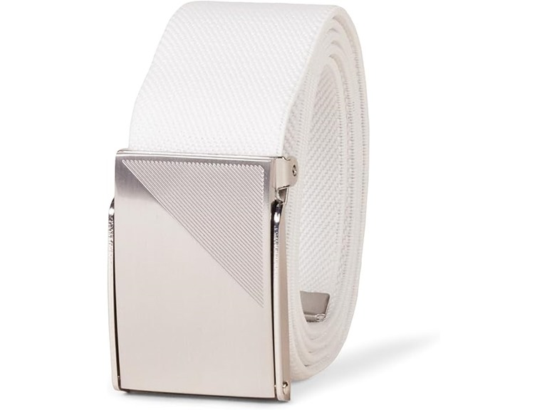 Amazon Essentials Men's Sport Web Golf Belt, White, 3X-Large Big