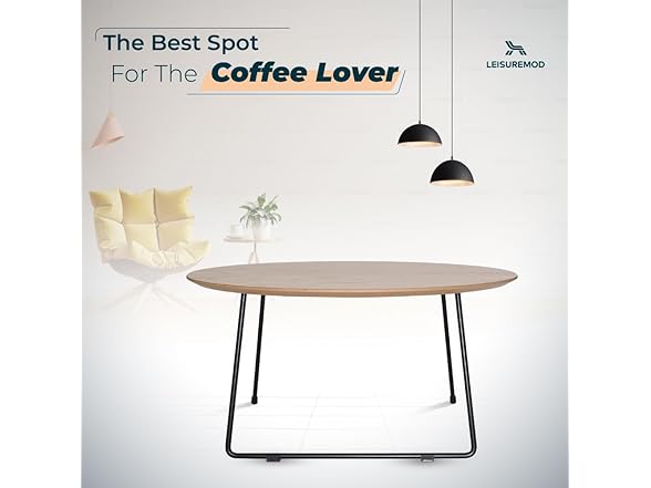 LeisureMod Pemborke Round Coffee Table