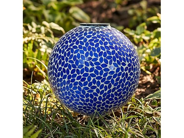 Sunnydaze 10" Solar Lavender Mosaic Globe