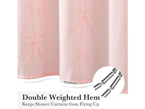 Seasonwood Pink Bow Shower Curtain