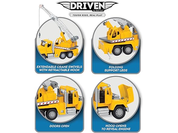 Driven by Battat – 4-Pack of 7 Toy Trucks