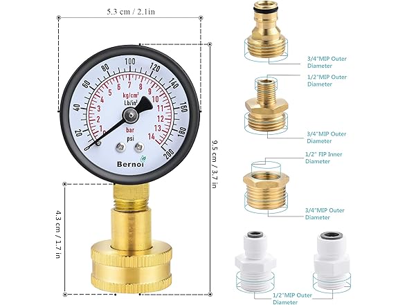 Universal Water Pressure Test Gauge Kit