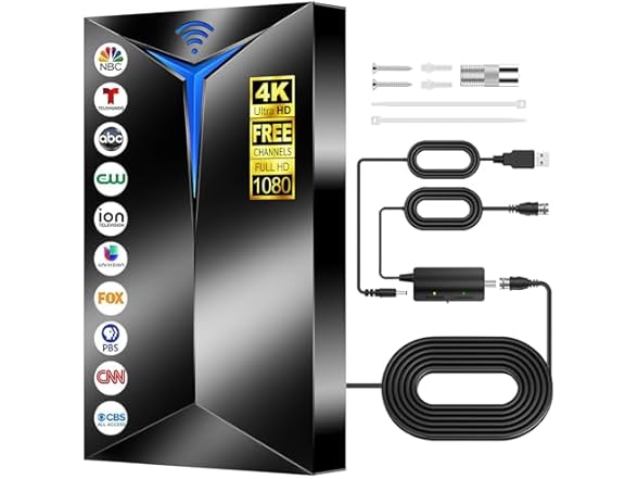 Upgraded TV 4K Antenna with Inline Amplifier