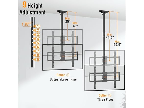 ELIVED Ceiling TV Mount | 37-75in