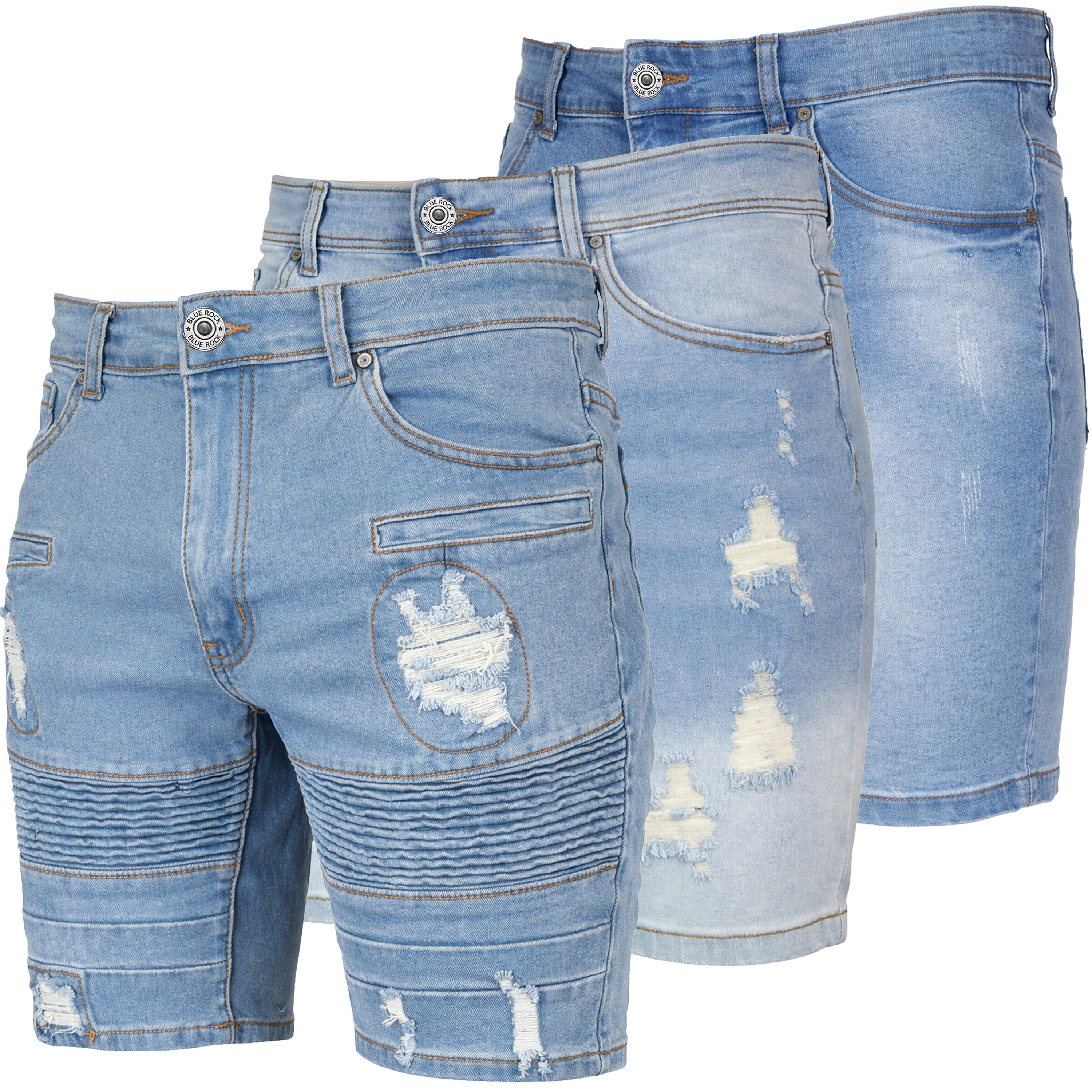 3Pk Mens Jean Shorts - Gallery 15