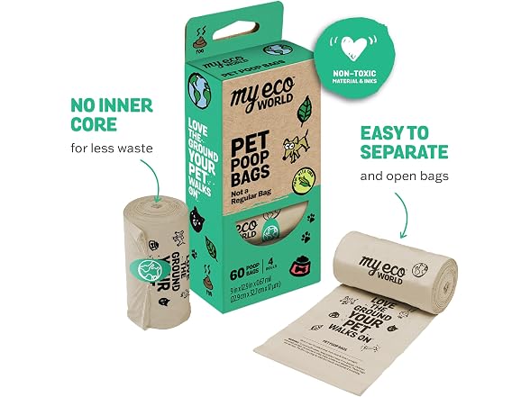MyEcoWorld® Compostable Pet Poop Bags - Made