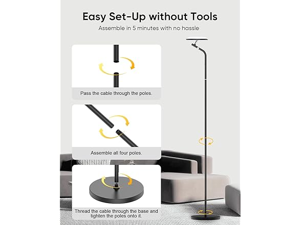 RUNBARRY LED Floor Lamp with Remote