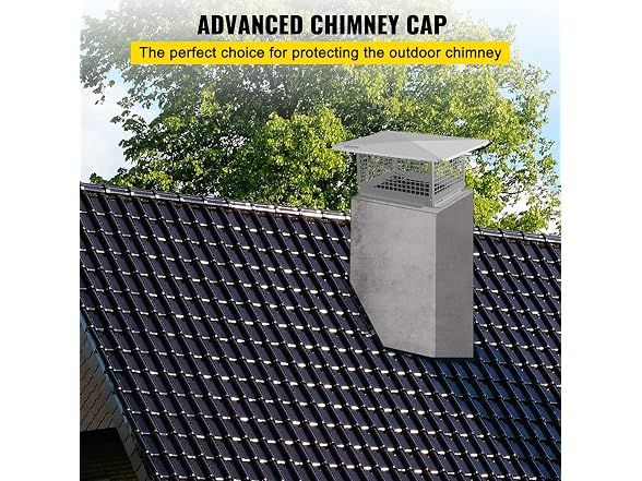 Chimney Cap, 8\" x 17\" Flue Caps, 304 Stainless