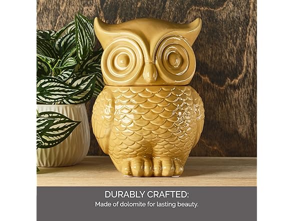 Elements 6.22x5.67x8.7 Inch Tan Ceramic Owl Cookie Jar