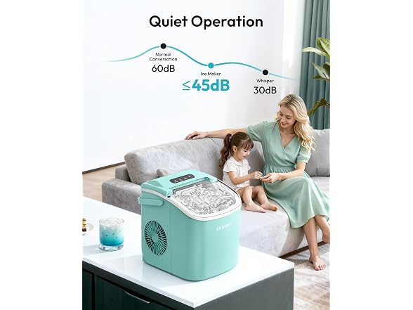 Euhomy Countertop Ice Maker Machine with Handle, Green