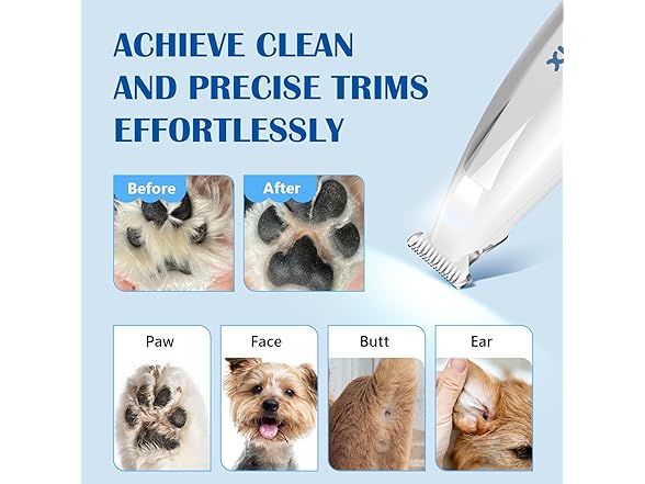 FuzzyFix Dog Paw Trimmer with LED Light