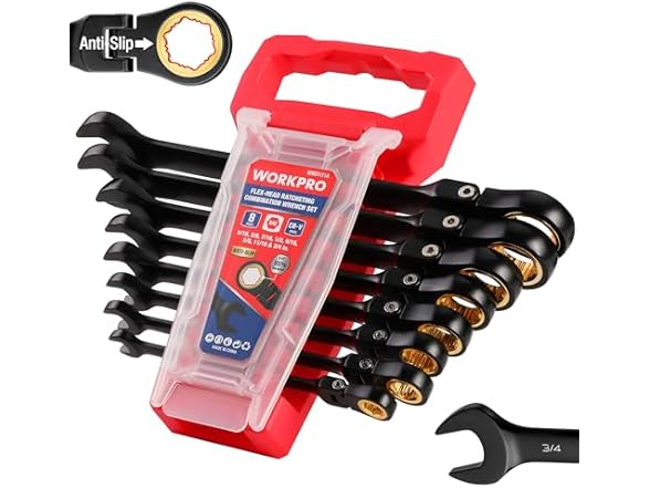 WORKPRO 8-piece Flex Head Wrench Green