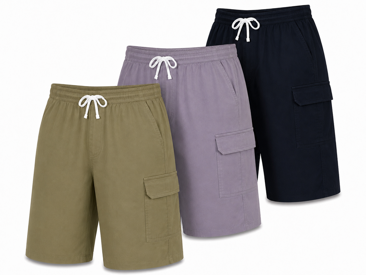 (3-Pack) Men's Cotton Cargo Shorts - Gallery 16