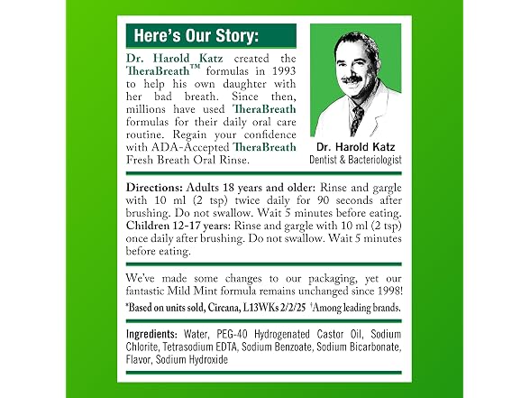 TheraBreath Fresh Breath Mouthwash Mild