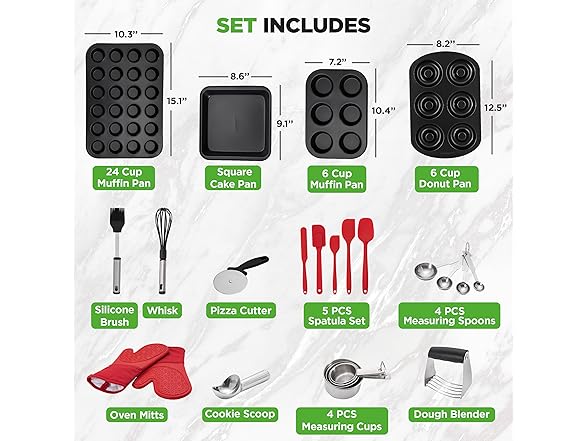 NutriChef 42-Piece Ultimate Nonstick Bakeware Set