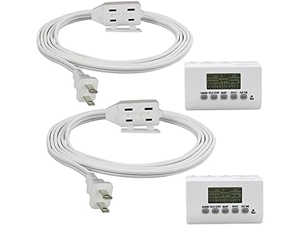 Clear Power Combo Pack 24hr Indoor Timer Outlet 2pk